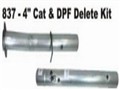 Flo-Pro - 4 in. Stainless Cat and DPF Delete Pipe - 2008-2009 Ford 6.4L / Flo-Pro - 4  in. Stainless Cat and DPF Delete Pipe